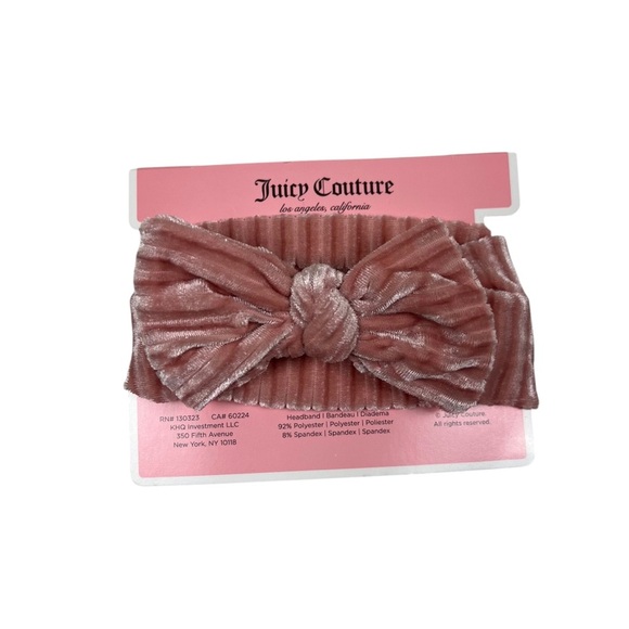 Juicy Couture Baby Girl Pink Velvet Long Sleeve Bow Leggings Set - Size 18M - Picture 7 of 8